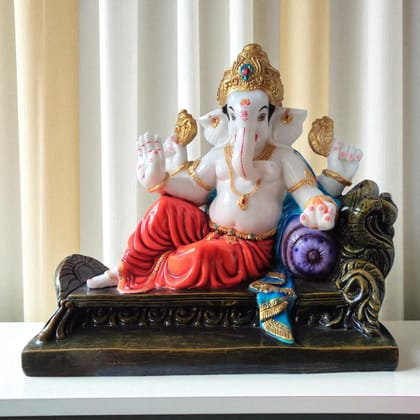 AMS Handcrafted Poly Marble Ganesh Idol | 40 cm Big Lord Ganesha Statue on Throne with Crown, Modak & Blessing Hand | Vastu Ganpati Murti for Housewarming Gift Office, Door Entrance & Home Decor AMS Handcrafted Poly Marble Ganesh Idol | 40 cm Big Lord Ganesha Statue on Throne with Crown, Modak & Blessing Hand | Vastu Ganpati Murti for Housewarming Gift Office, Door Entrance & Home Decor