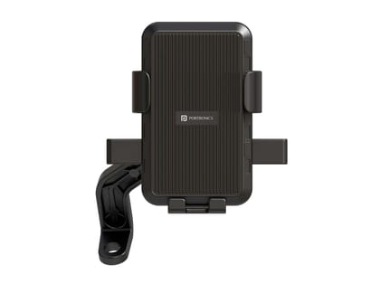 Portronics Mobike 5 Scooty/Scooter Phone Holder with Mirror Mount, 360 Degree Rotation, Strong Grip, Compatible with 4.7" to 7.2" Smartphone, Mobile Stand for Scooter, Cycle & Motorcycle