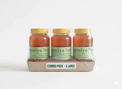 Kapasiya Honey 1 kg (Pack of 3) | 100% Pure Honey | No Added Sugar or Preservatives | Boosts Immunity & Energy