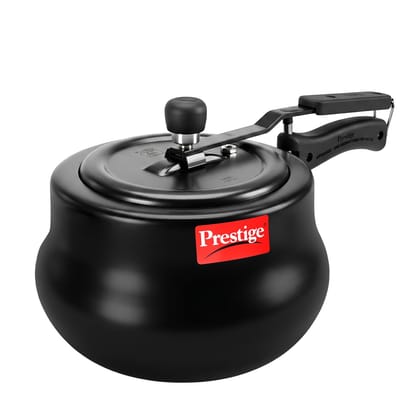 Prestige 3 Litre Hard Anodized Nakshatra Plus Inner Lid Pressure Cooker | Handi | Deep Lid for Spillage Control | Anti-Bulge Base | Metallic Safety Plug | Gas & Induction Compatible |5Y Warranty | ISI