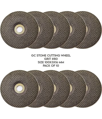 LXMI 4inch GC Stone Cutting Wheel 100 X 3 X 16mm (Grit 80) (Pack of 10)