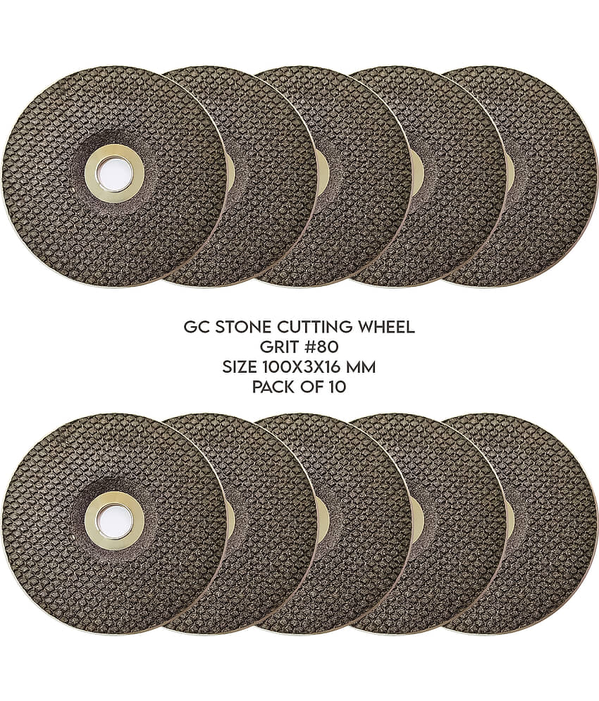 LXMI 4inch GC Stone Cutting Wheel 100 X 3 X 16mm (Grit 80) (Pack of 10)