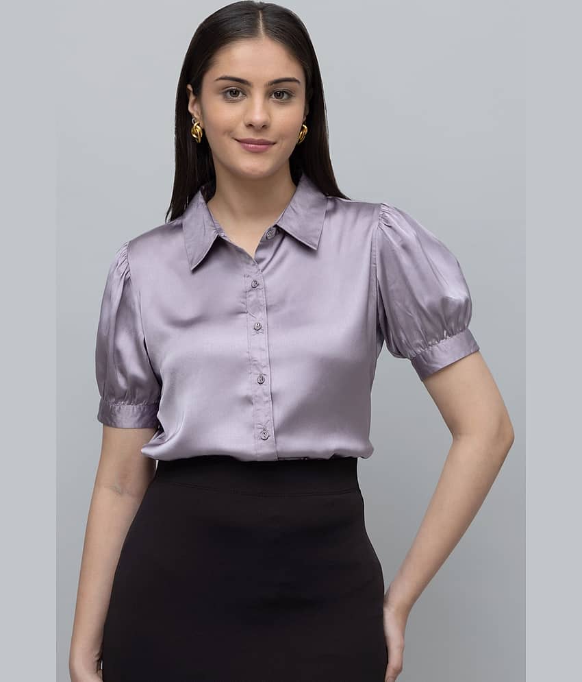 Purys Women Satin Shirt ( Purple )