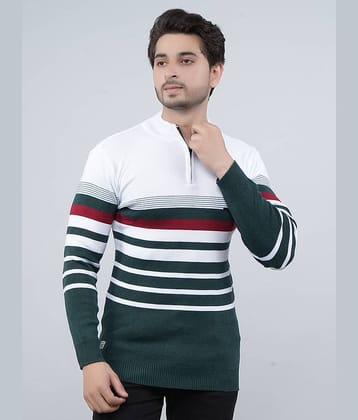FEVERFEW Cotton Blend V-Neck Men's Full Sleeves Pullover Sweater - Light Blue ( Pack of 1 )