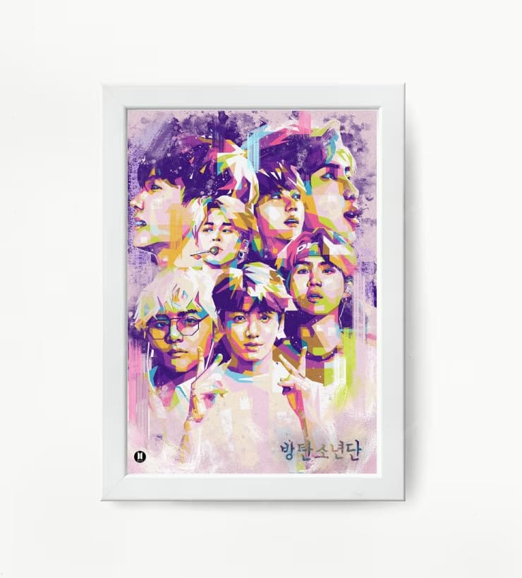 NOKKES Bts Army Bangtan Boy V suga J-Hope Jungkook Jin Jimin Rm 5X7 Inch Size Photo Frame Photo Home Office_EQW237