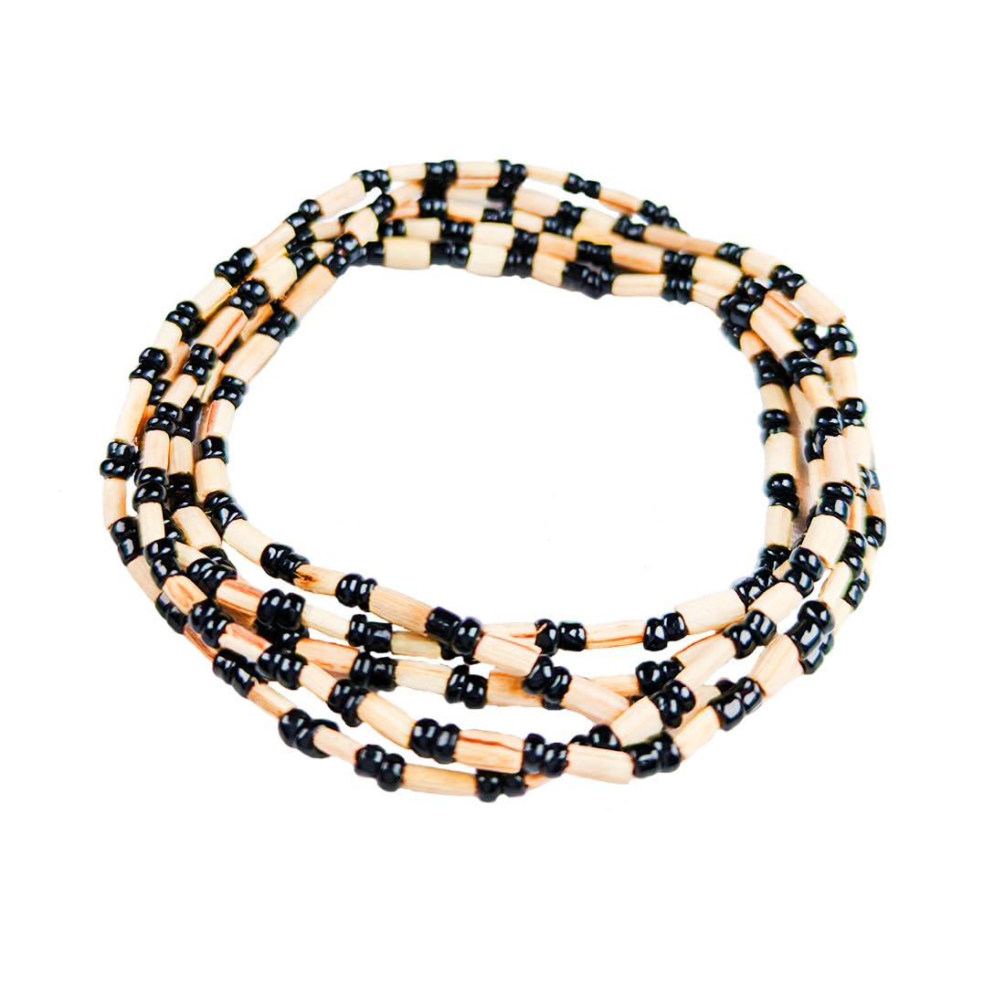 MAYAPURI Original 2 Round Tulsi Kanthi Mala/Holy Basil Wooden Mala, Adults Unisex (Black)