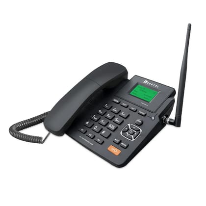 Beetel Fixed Landline Phone Wireless with Display, Dual Sim GSM Only, Two Way Speaker Phone with Adjustable Ringer & Call Volume, Call Recording, FM Radio, MP3 Audio Player, Alarm(Black)(F2N Pro)