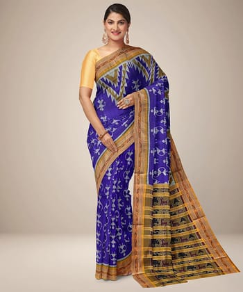 Tribal design handwoven khandua silk saree Tribal design handwoven khandua silk saree
