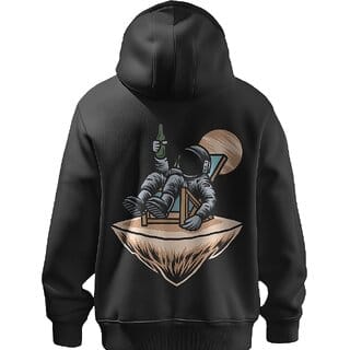 BULL CLOTHING Astronaut Chilling Graphic Medium Hoodie 60 Cotton 40 Poly 280 GSM Unisex Casual Sweatshirt (M) BULL CLOTHING Astronaut Chilling Graphic Medium Hoodie 60 Cotton 40 Poly 280 GSM Unisex Casual Sweatshirt (M)
