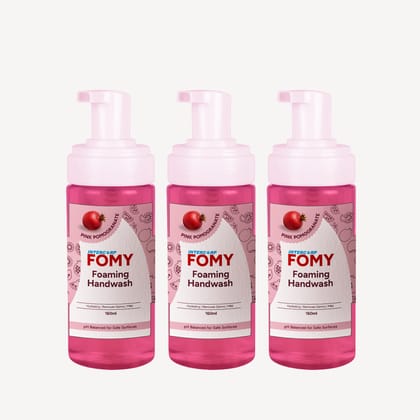 INTERCORP FOMY Antibacterial Soft Refreshing Foam Hand Wash, 160 ml Each (Pink Pomegranate - Pack of 3)