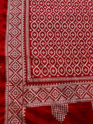 Blended Gujrati Silk Stitch Red Blended Gujrati Silk Stitch Red