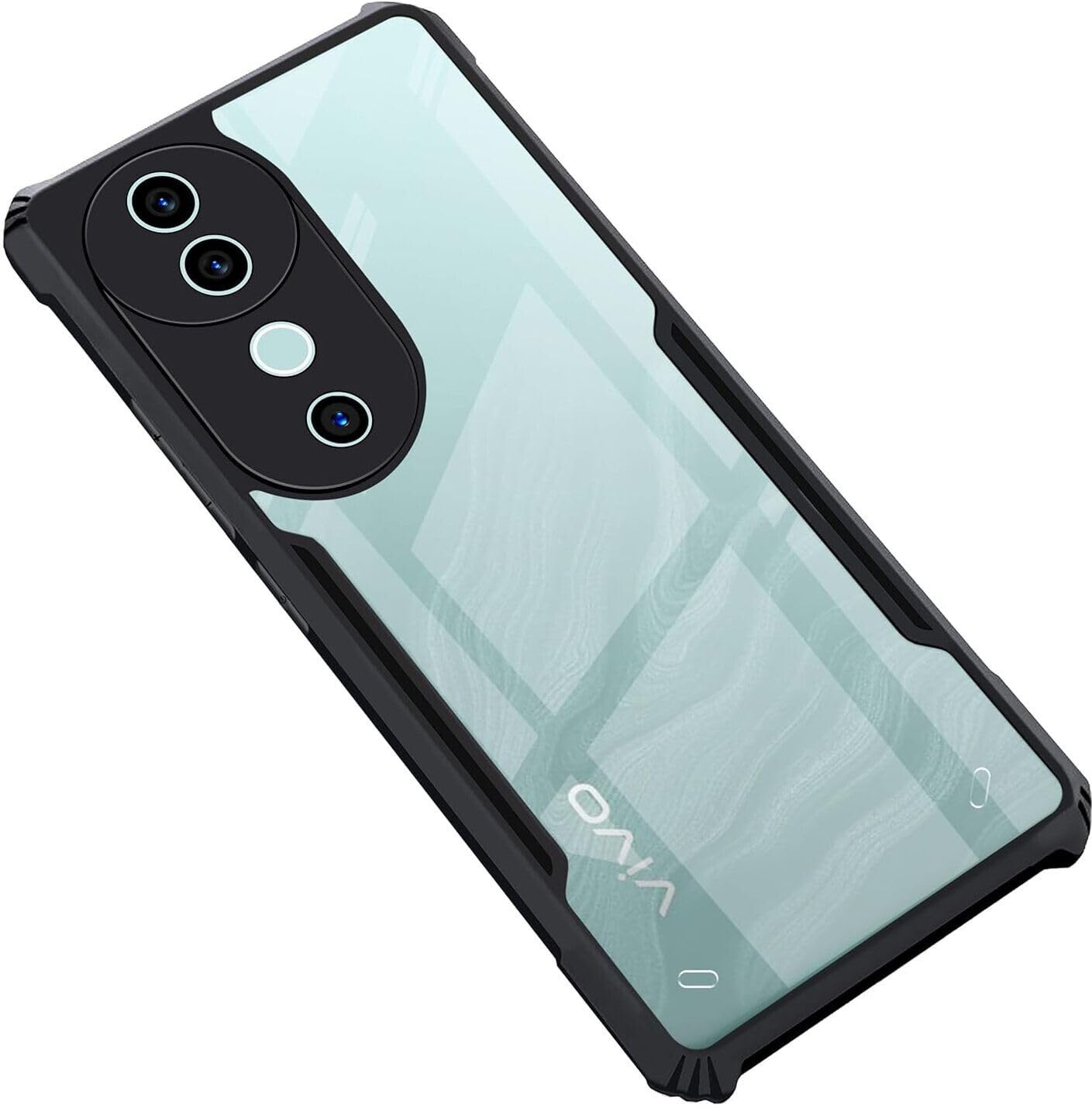 PLUGTECH Slim Shockproof Case | Matte Black Soft | Drop Protection | Precise Cutouts | Premium Mobile Cover for Vivo T3 Ultra, Vivo V40, Vivo V40 Pro