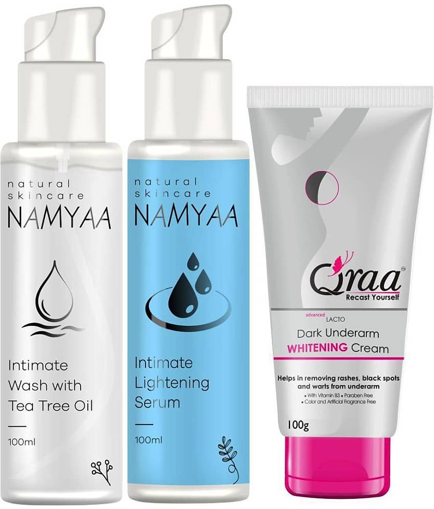 Namyaa Complete Intimate Care Set (Intimate Serum, 100 g with Intimate Wash, 100 g and Advanced Lacto Underarm Cream, 100 g)