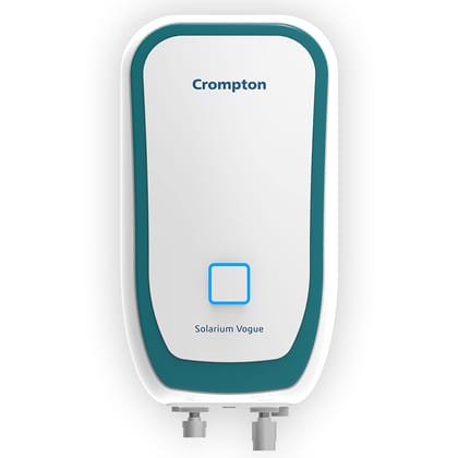 Crompton Solarium Vogue 3-Litre, 3KW Instant Water Heater/Geyser with free Installation & Pipe (White and Turquoise Blue) Crompton Solarium Vogue 3-Litre, 3KW Instant Water Heater/Geyser with free Installation & Pipe (White and Turquoise Blue) - White & 