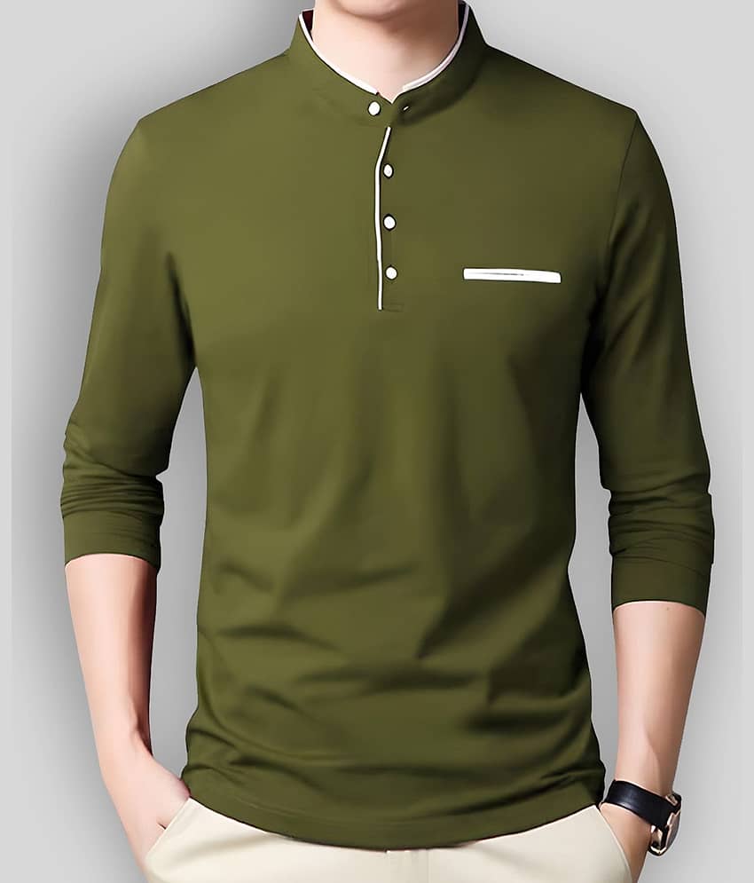 AUSK Pack of 1 Cotton Blend Regular Fit Men's T-Shirt ( Green )