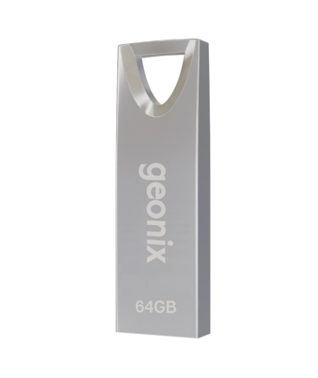 Geonix 64GB USB 2.0 PendriveUSB 2.0 Pendrive, Silver, Keyring Design, Lightweight, 5 Years Warranty.