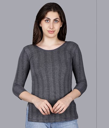 Texfro Woollen Thermal Tops ( Charcoal , Pack of 1 )