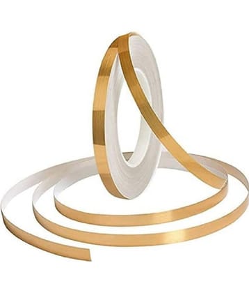 50 Meters Waterproof Gap Sealing Golden Decoration Tape for Home Floor Tiles, Wa - Gold Single Sided Decorative Tape ( Pack of 1 )