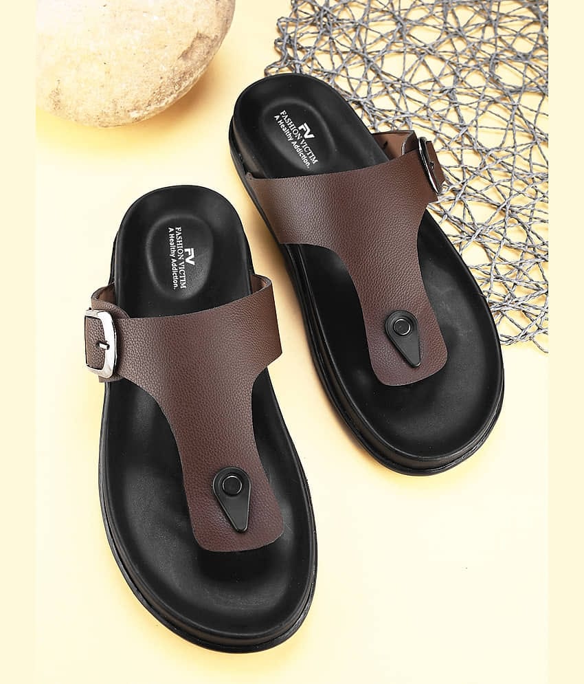 Fashion Victim Brown Men's Thong Flip Flop