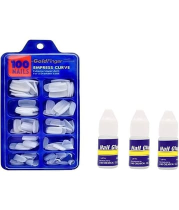 Lenon 3 Pcs Glue and 100 False Nails