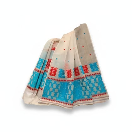 Traditional Embroidered Cotton Saree