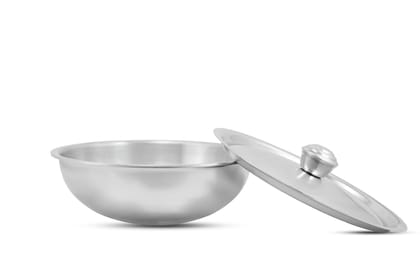 Nidhi Triply Tasra 200 Mm | 1.7 LTR Volume | 2.5 Mm Thickness | Ss Lid (Triply Tasra 200 Mm)