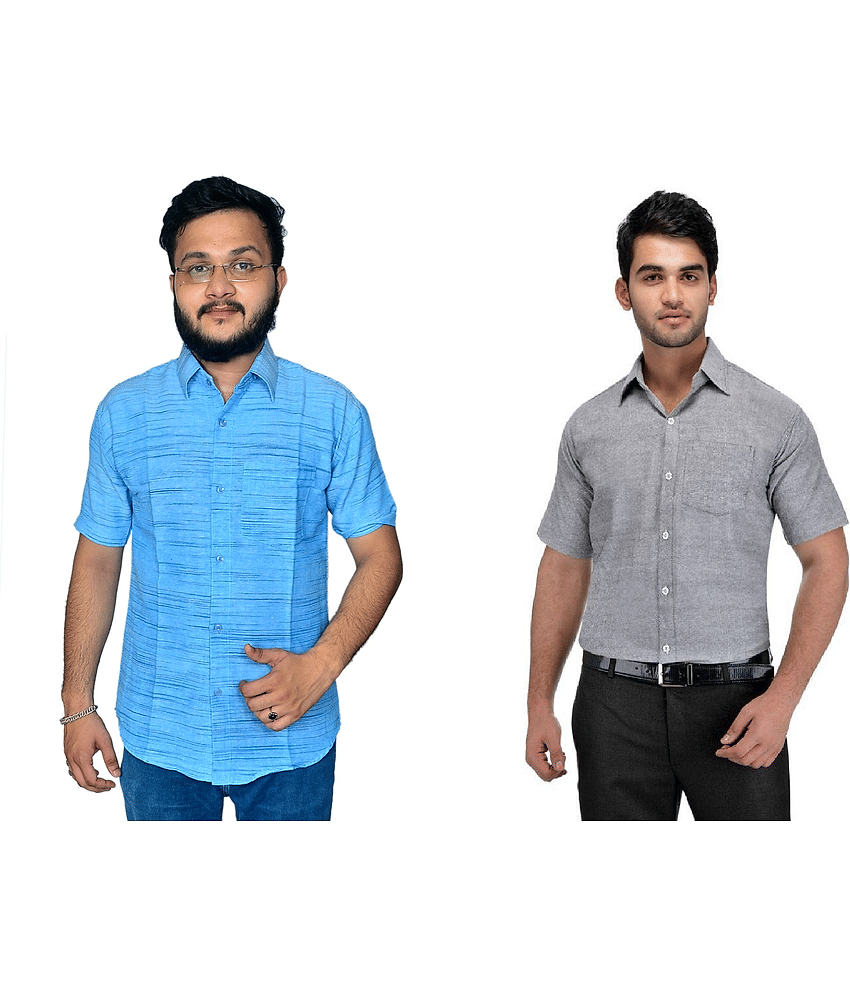 DESHBANDHU DBK Cotton Regular Fit Half Sleeves Men's Formal Shirt - Multi ( Pack of 2 )