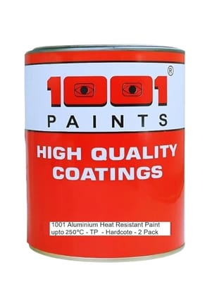 1001 Aluminium Heat Resistant Paint upto 250�C - TP - Hardcote - 2 Pack- Force Dry I For Protection of high-temperature boilers, heat exchangers, refineries, equipment in power plants, HVAC systems etc. (1 Liters)