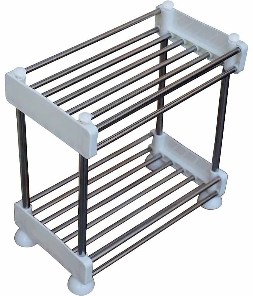 Pindia Stainless Steel 2 Layer Kitchen Rack - Silver