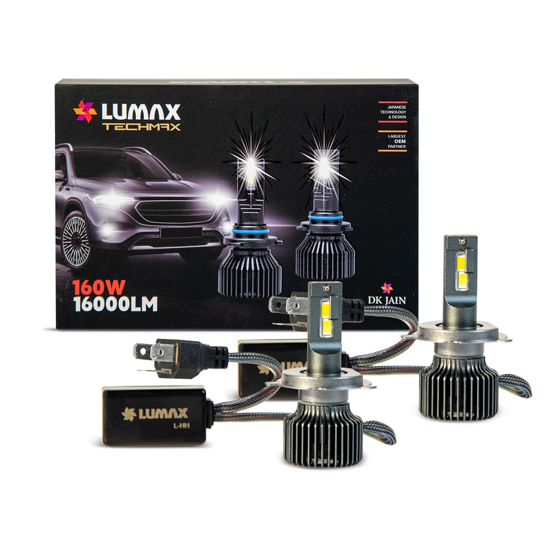 Lumax LED Auto Lamp 60K H19 12V, 160W Kit | High Intensity |Safe Beam | IP67 Waterproof | Plug & Play Installation