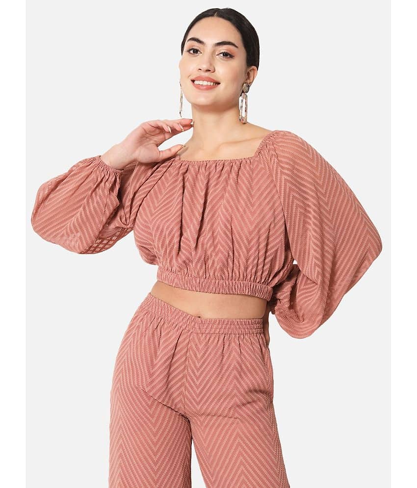 ALL WAYS YOU Women's Georgette Crop Top ( Rose Gold )
