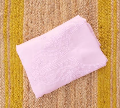 Chanderi Pure Chikankari Hand Embroidered Suit Chanderi Pure Chikankari Hand Embroidered Suit