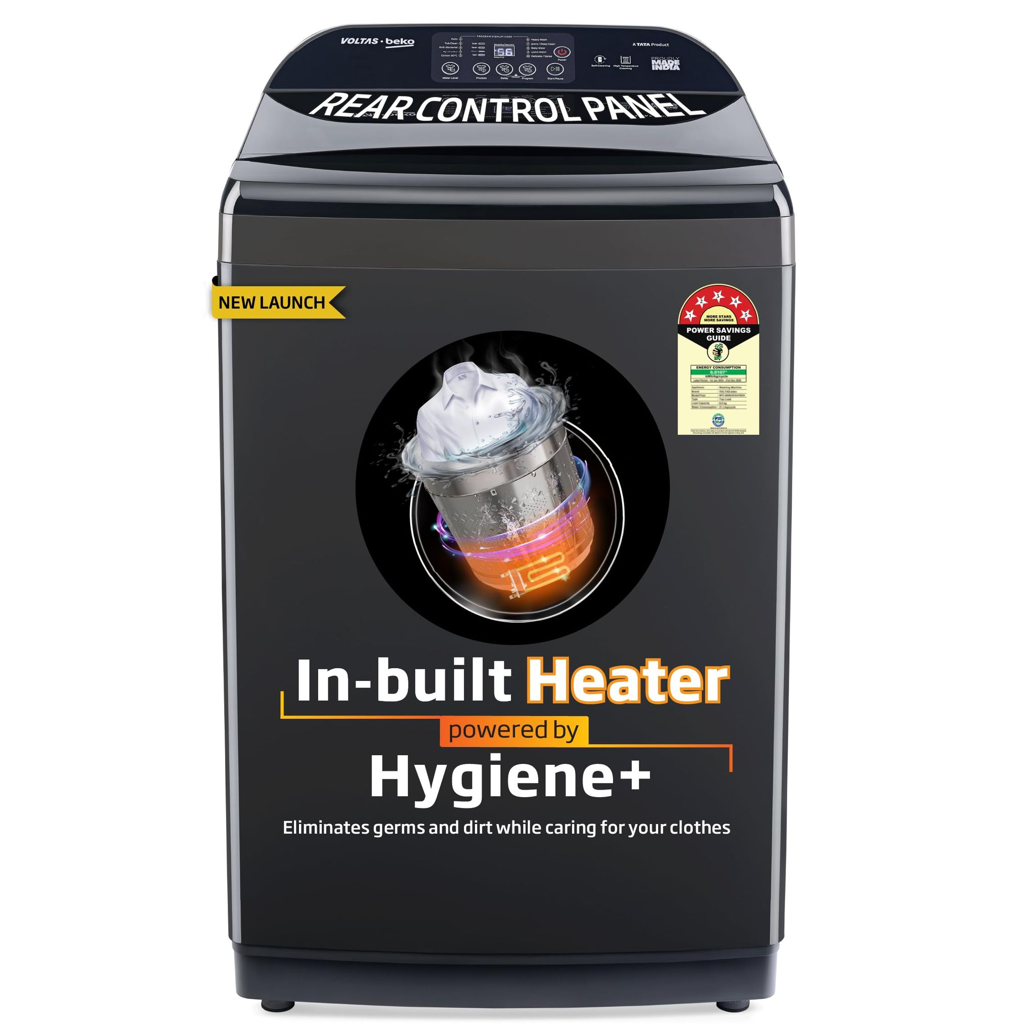 Voltas Beko, A Tata Product 11 Kg 5 Star Fully-Automatic Top Loading Washing Machine (WTL1106UEAH / OBS3060, Dark Grey, Inbuilt Heater) Voltas Beko, A Tata Product 11 Kg 5 Star Fully-Automatic Top Loading Washing Machine (WTL1106UEAH / OBS3060, Dark Grey