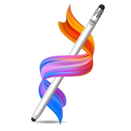 Tukzer 2in1 Tablet Stylus Pen with Soft Rubber Tip,Magnetic Aluminum Body,High Sensitivity & Precision Universal Capacitive Touchscreen Pen for iOS, Android,Smartphone,iPad,Pro,Air,iPhone-Pearl White Pearl White