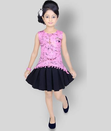 Zadmus Cotton Blend A-line Dress For Girls ( Pack of 1 , Pink )