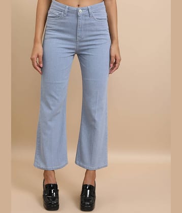 Tokyo Talkies Women's Flared Mid-Rise Jeans ( Light Blue )