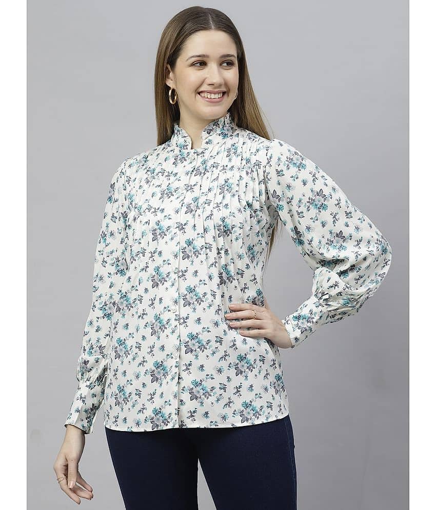 Flamboyant Women's Rayon Regular Top ( White )