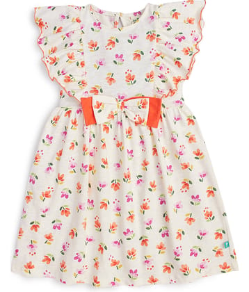 Juscubs Cotton Frock For Girls ( Pack of 1 , Orange )