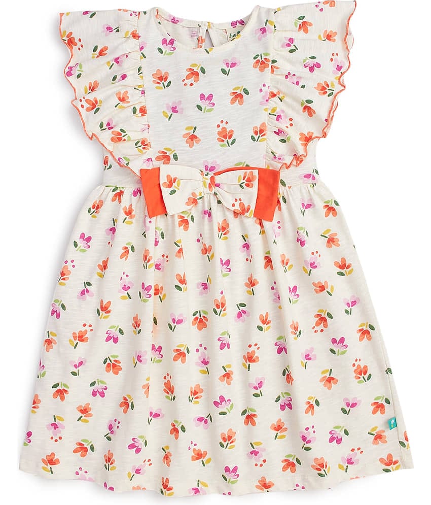 Juscubs Cotton Frock For Girls ( Pack of 1 , Orange )