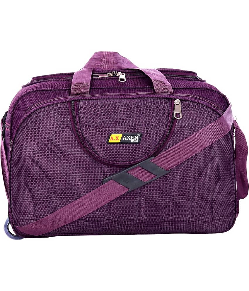 AXEN BAGS - Brown Polyester Duffle Trolley