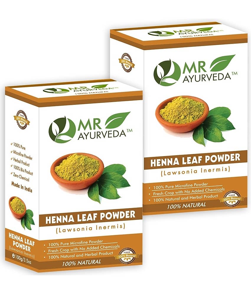 MR Ayurveda 100% Pure Henna Powder Herbal Henna 200 g Pack of 2