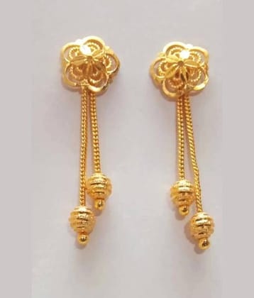 Renu Creations Golden Hoops Earrings ( Pack of 1 )