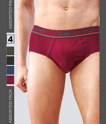 Lux Nitro Pack of 4 Cotton Briefs For Men's ( Multicolor )