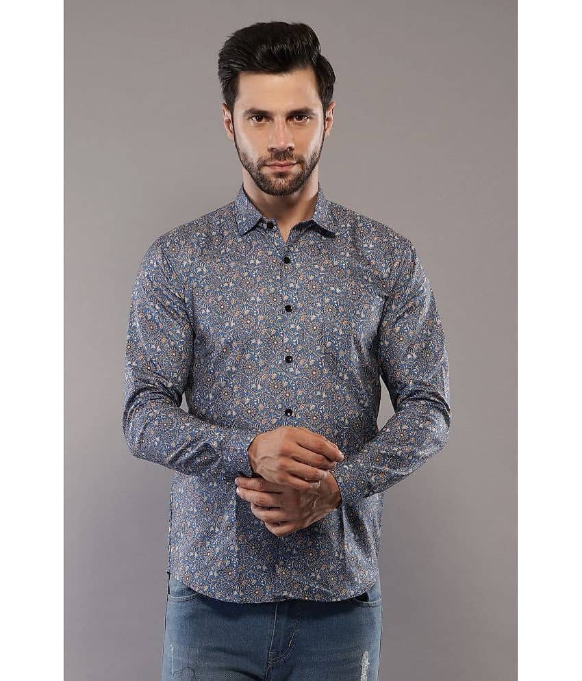 Fabrikart - Navy 100% Cotton Regular Fit Men's Casual Shirt ( Pack of 1 )