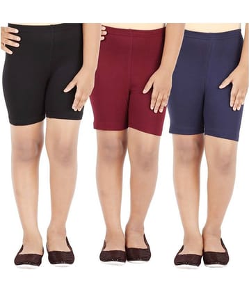 LULA Pack of 3 Girls Cotton Blend Cycling Shorts ( Multicolor )