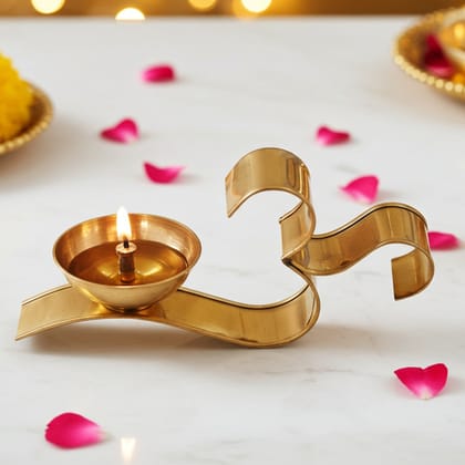 Brass Om Fancy Deepak No. 5 (ZMAS489 E)
