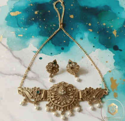 Golden Necklace set, Golden choker