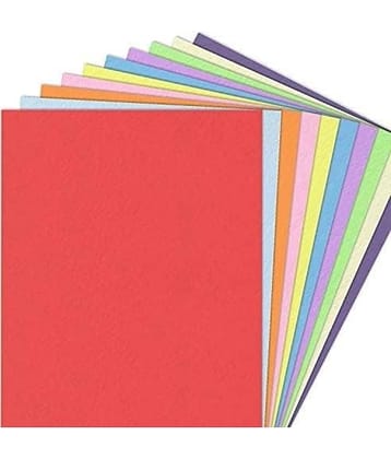 ECLET 40 pcs Color A4 Medium Size Sheets (10 Sheets Each Color) Art and Craft Paper Double Sided Colored