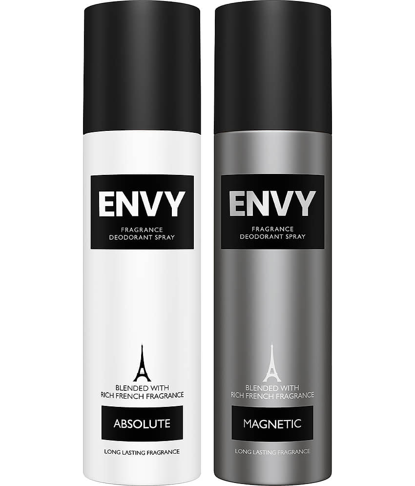 Envy Absolute & Magnetic 120 ml Each Deodorant Spray for Men 240 ml ( Pack of 2 )