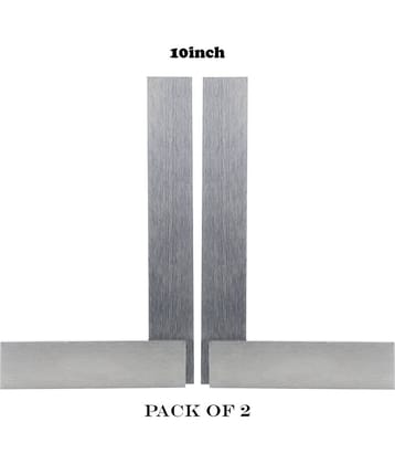LAXMI Metal High Grade Engineering Try Square 10inch(Silver)PACK OF 2 Analog Carpenter Squares